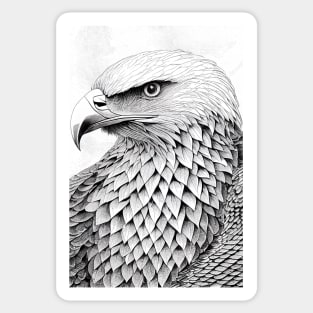 Eagle Bald Eagle Wild Nature Illustration Line Epic Illustration Line Art Sticker